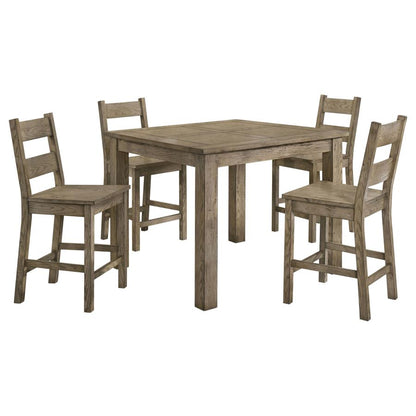 Cardova 5-Piece Counter Height Dining Set in Vineyard Oak - Stylish Space-Saving Dining Furniture