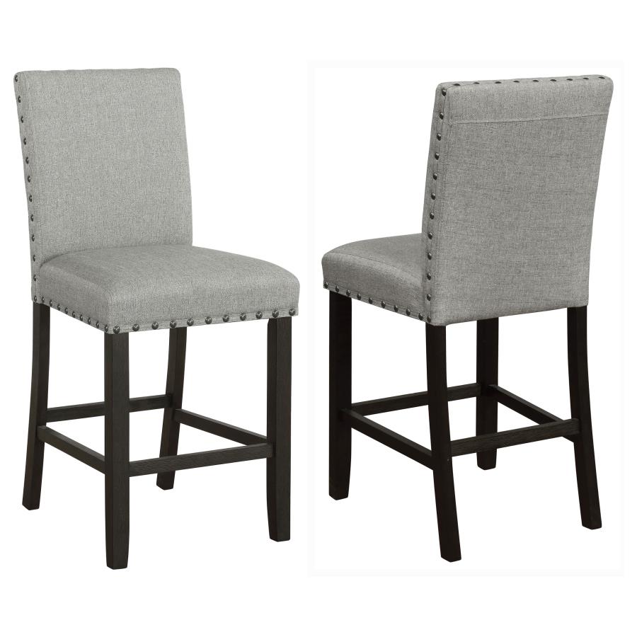 Solid Back Upholstered Side Chairs Grey And Antique Noir (Set Of 2)