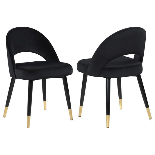 Lindsey Arched Back Upholstered Side Chairs Black (Set Of 2)