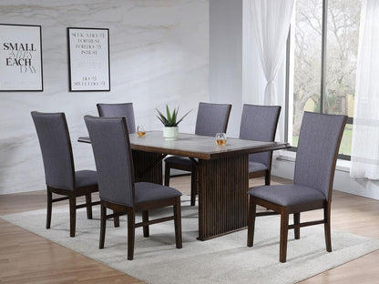 Sherwood 7-Piece Rectangular Dining Table Set in Brown – Stylish Dining Set for Modern Homes