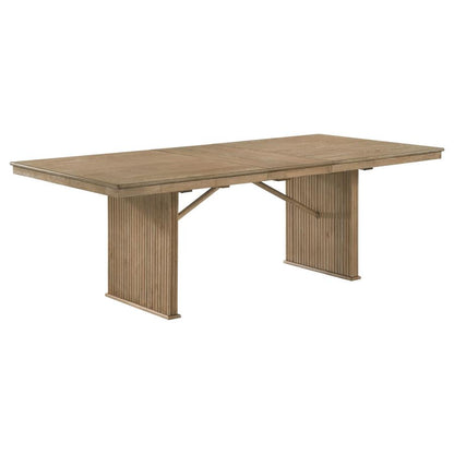 Adina 7 Piece Distressed Light Brown Extension Dining Set