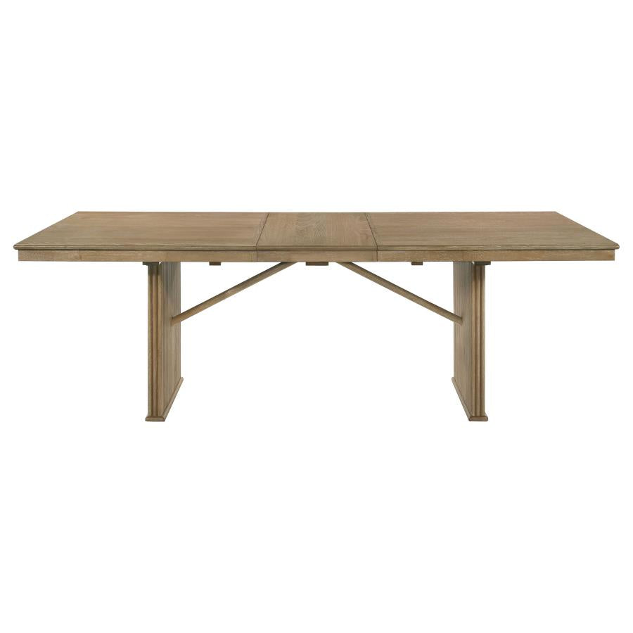 Adina 7 Piece Distressed Light Brown Extension Dining Set