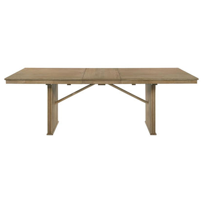 Adina 7 Piece Distressed Light Brown Extension Dining Set