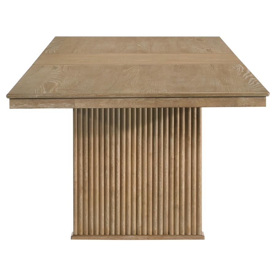 Adina 7 Piece Distressed Light Brown Extension Dining Set