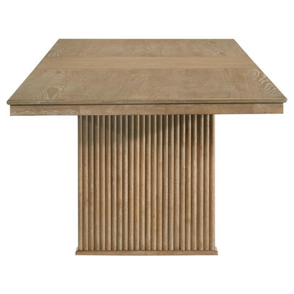Adina 7 Piece Distressed Light Brown Extension Dining Set