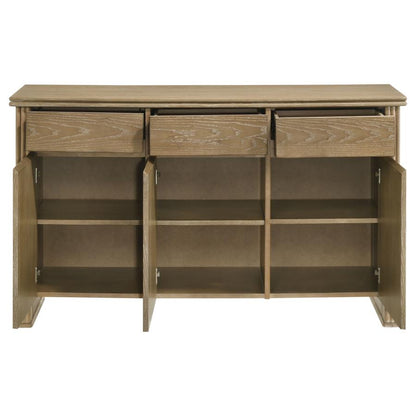Adina 2-Door 59-Inch Sideboard Server – Distressed Light Brown Storage Cabinet