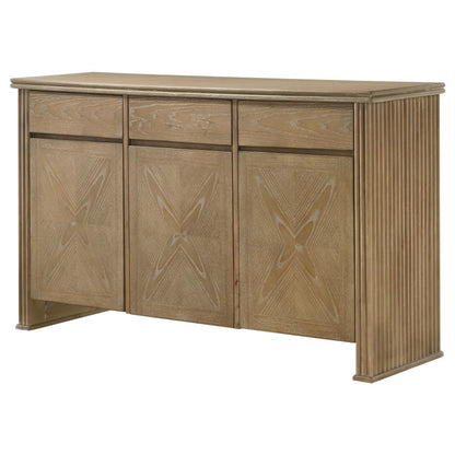 Adina 2-Door 59-Inch Sideboard Server – Distressed Light Brown Storage Cabinet