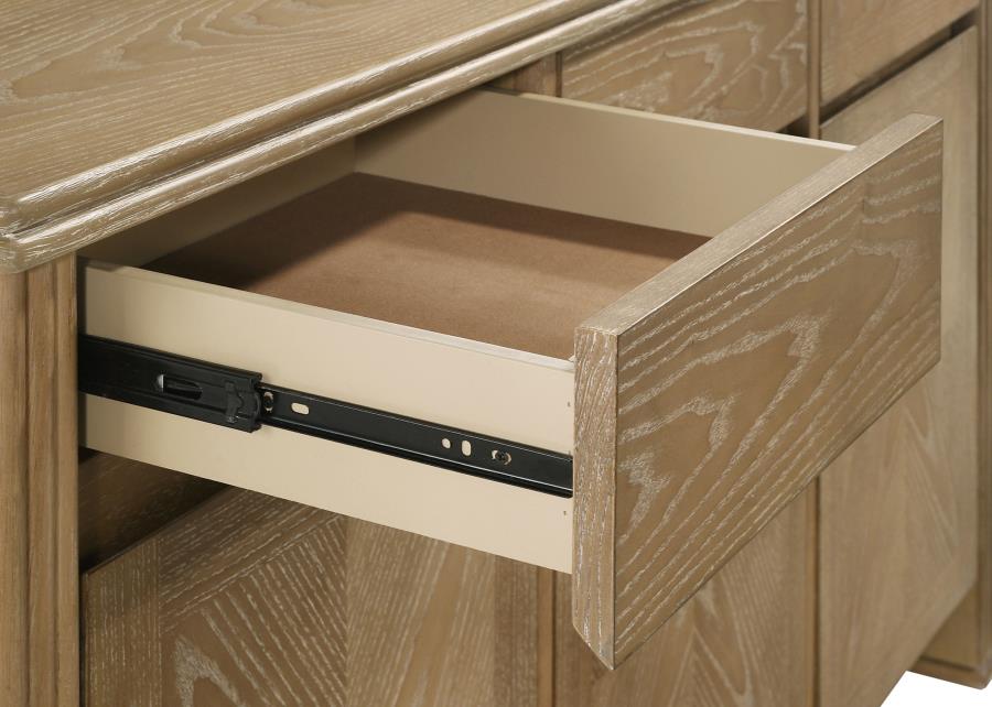 Adina 2-Door 59-Inch Sideboard Server – Distressed Light Brown Storage Cabinet
