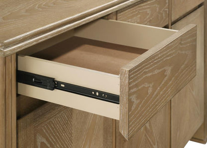 Adina 2-Door 59-Inch Sideboard Server – Distressed Light Brown Storage Cabinet