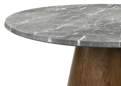 Franklin 5‑Piece 50‑Inch Round Dining Table Set Grey and Dark Oak