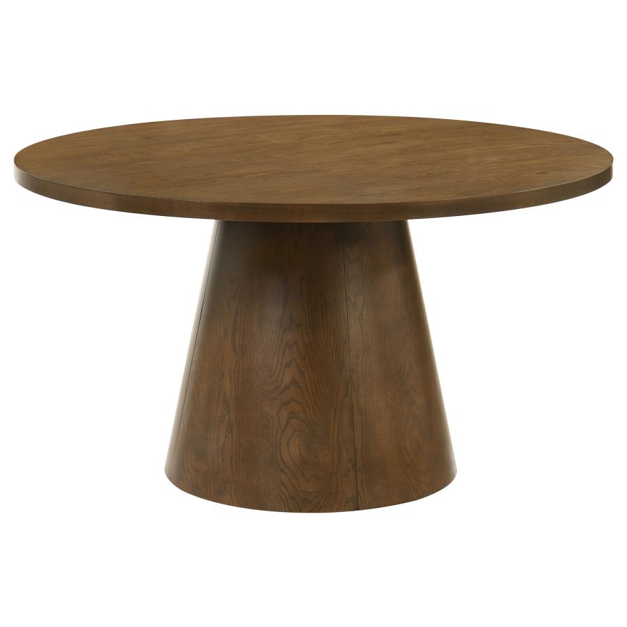 Franklin 5 Piece Dark Brown 54 Inch Round Pedestal Dining Table Set