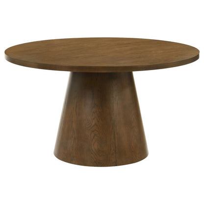 Franklin 5 Piece Dark Brown 54 Inch Round Pedestal Dining Table Set