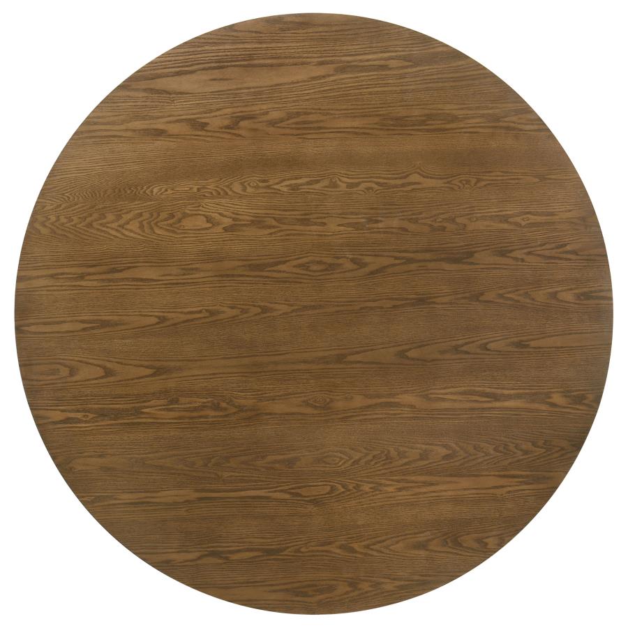 Franklin 5 Piece Dark Brown 54 Inch Round Pedestal Dining Table Set