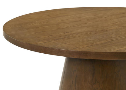 Franklin 5 Piece Dark Brown 54 Inch Round Pedestal Dining Table Set