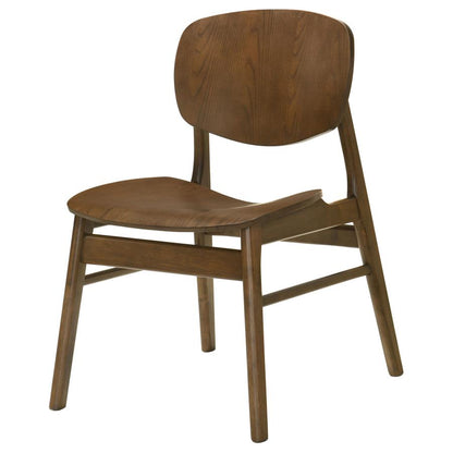 Benford Dark Brown Dining Side Chair with Curved Wood Back Set of 2