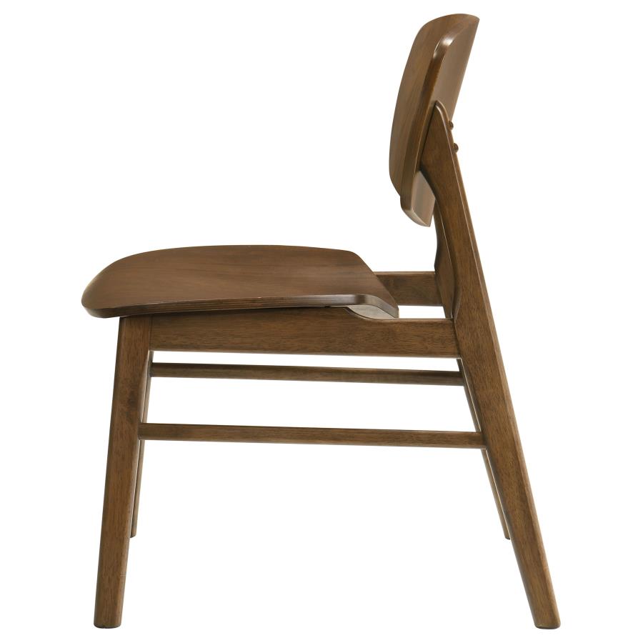 Benford Dark Brown Dining Side Chair with Curved Wood Back Set of 2