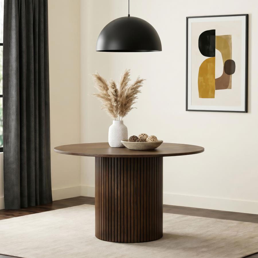 Hamlyn Walnut 47‑Inch Round Dining Table