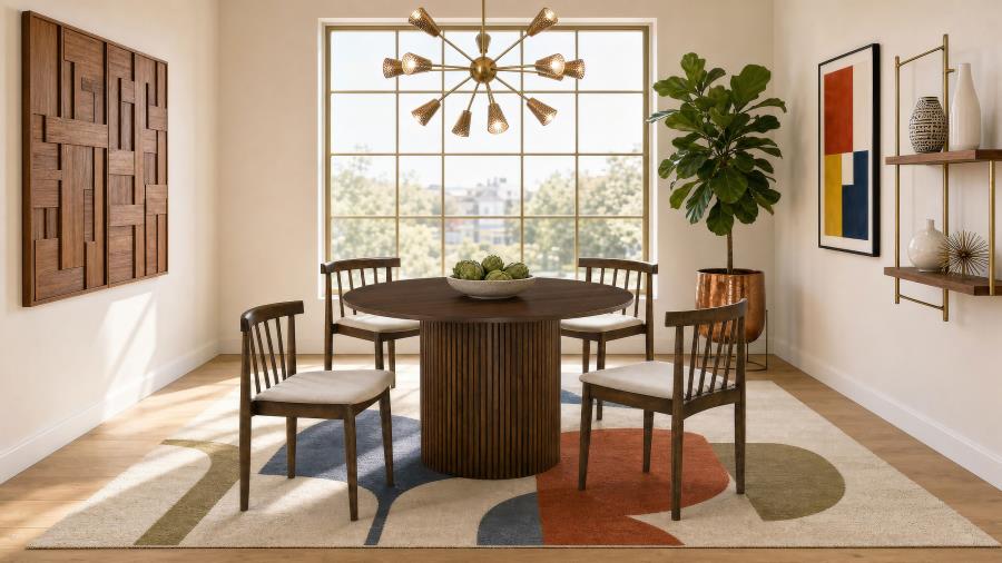 Hamlyn Walnut 47‑Inch Round Dining Table