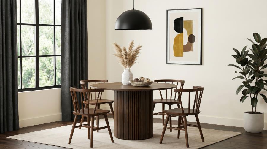 Hamlyn Walnut 47‑Inch Round Dining Table