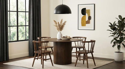 Hamlyn Walnut 47‑Inch Round Dining Table