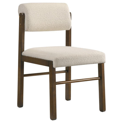 Kehoe Cream Upholstered Dining Side Chair with Walnut Frame Set of 2