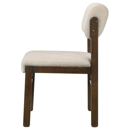 Kehoe Cream Upholstered Dining Side Chair with Walnut Frame Set of 2