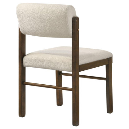 Kehoe Cream Upholstered Dining Side Chair with Walnut Frame Set of 2