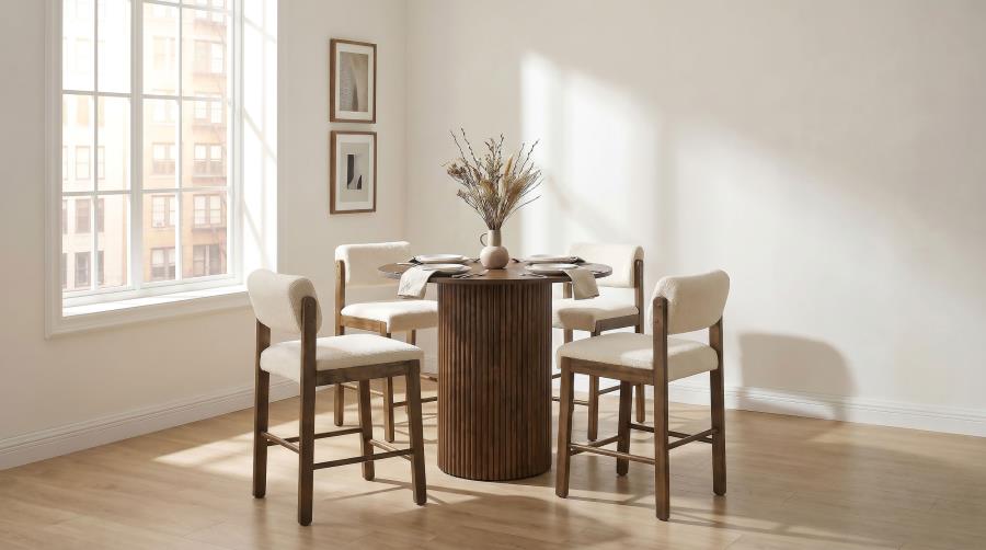 Hamlyn Walnut 43‑Inch Round Counter Height Dining Table