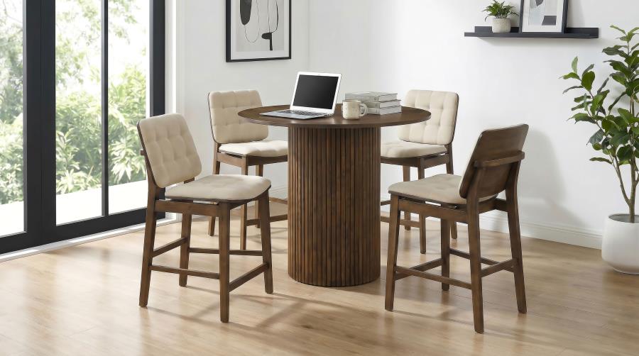 Hamlyn Walnut 43‑Inch Round Counter Height Dining Table