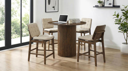 Hamlyn Walnut 43‑Inch Round Counter Height Dining Table