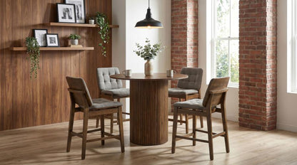 Hamlyn Walnut 43‑Inch Round Counter Height Dining Table