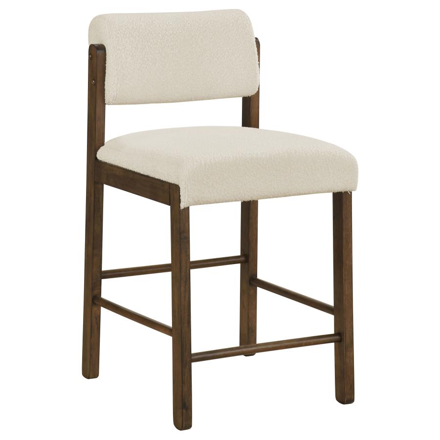 Kehoe Cream Upholstered Counter Height Chair with Walnut Frame Set of 2