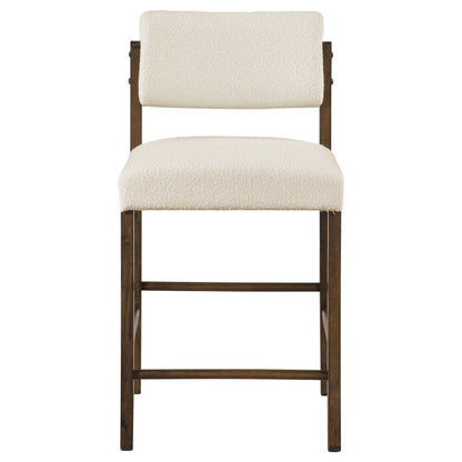 Kehoe Cream Upholstered Counter Height Chair with Walnut Frame Set of 2