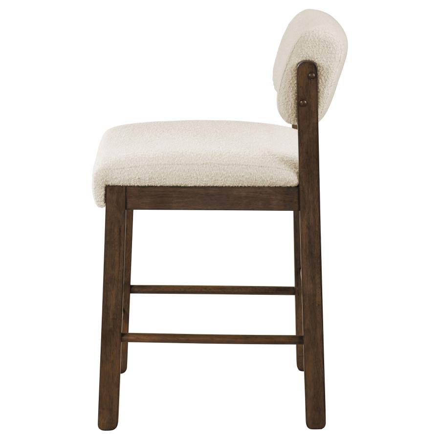 Kehoe Cream Upholstered Counter Height Chair with Walnut Frame Set of 2