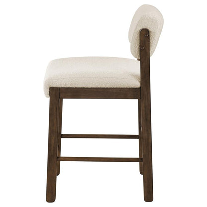 Kehoe Cream Upholstered Counter Height Chair with Walnut Frame Set of 2