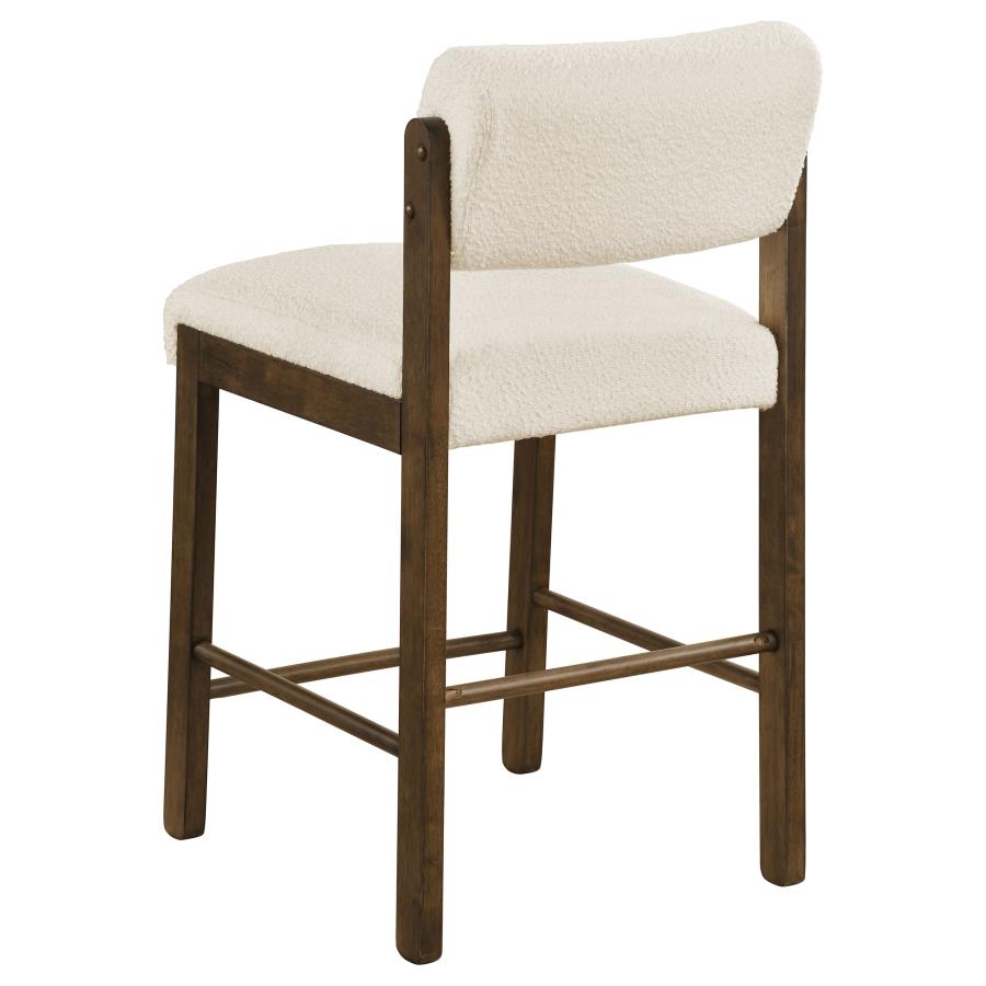Kehoe Cream Upholstered Counter Height Chair with Walnut Frame Set of 2