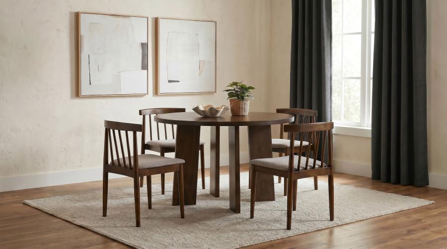 Strouse Walnut 47‑Inch Round Dining Table