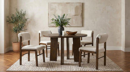 Strouse Walnut 47‑Inch Round Dining Table
