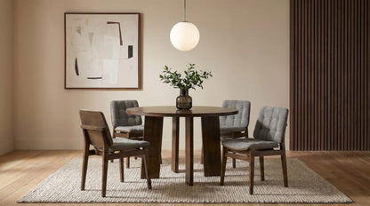 Strouse Walnut 47‑Inch Round Dining Table