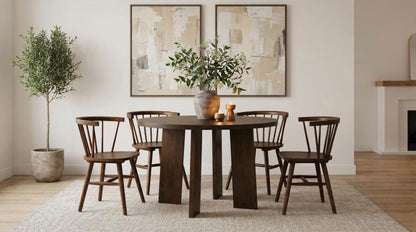 Strouse Walnut 47‑Inch Round Dining Table