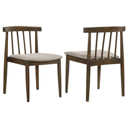 Cullen Walnut Dining Side Chair with Upholstered Seat Set of 2
