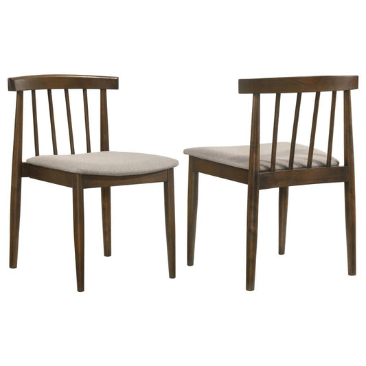 Cullen Walnut Dining Side Chair with Upholstered Seat Set of 2