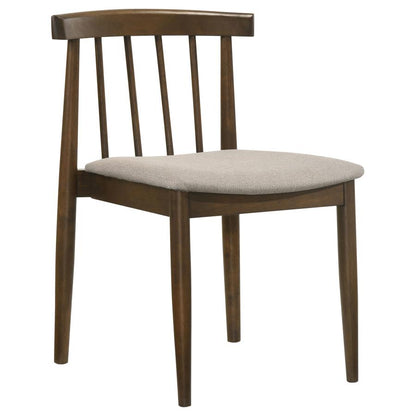 Cullen Walnut Dining Side Chair with Upholstered Seat Set of 2