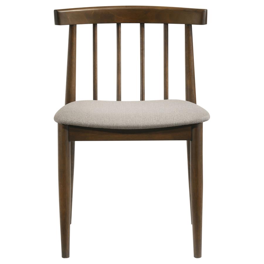 Cullen Walnut Dining Side Chair with Upholstered Seat Set of 2