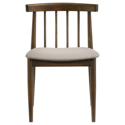Cullen Walnut Dining Side Chair with Upholstered Seat Set of 2