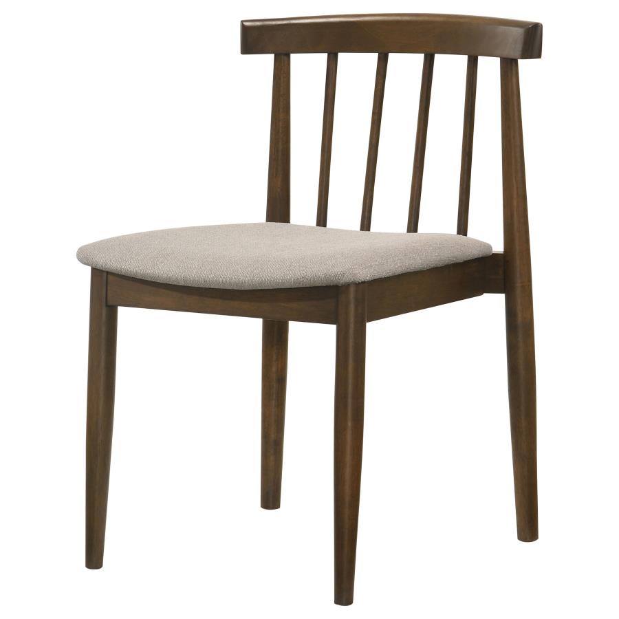 Cullen Walnut Dining Side Chair with Upholstered Seat Set of 2