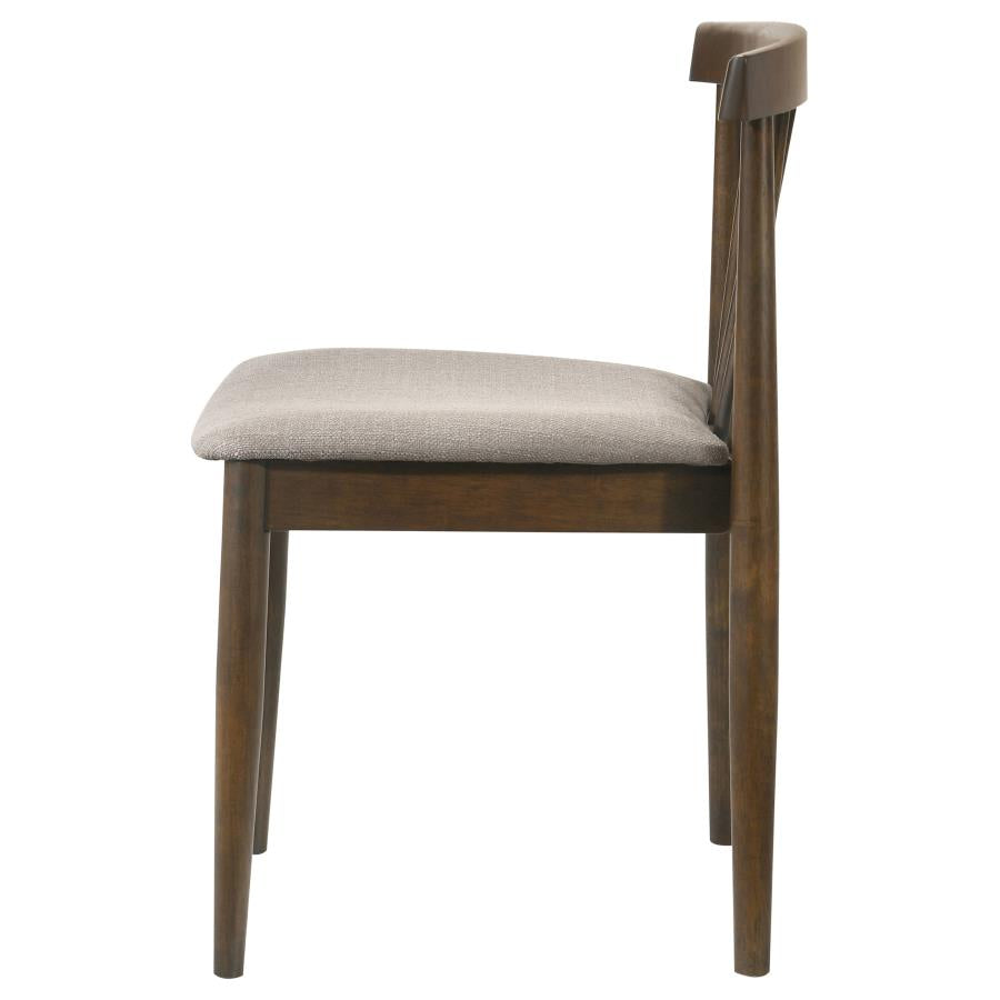 Cullen Walnut Dining Side Chair with Upholstered Seat Set of 2
