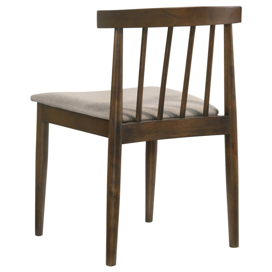 Cullen Walnut Dining Side Chair with Upholstered Seat Set of 2