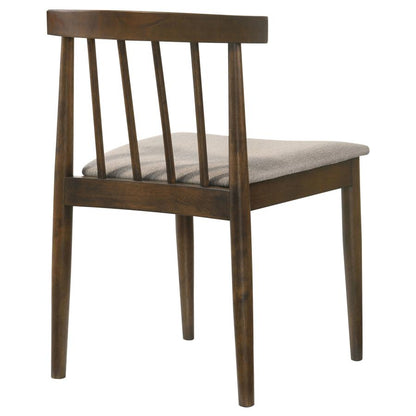 Cullen Walnut Dining Side Chair with Upholstered Seat Set of 2