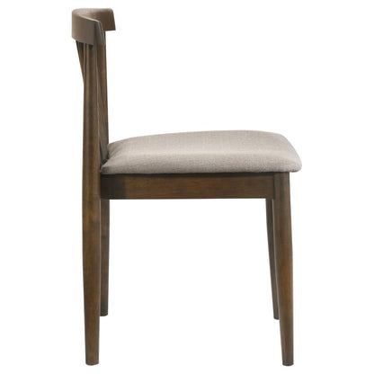 Cullen Walnut Dining Side Chair with Upholstered Seat Set of 2